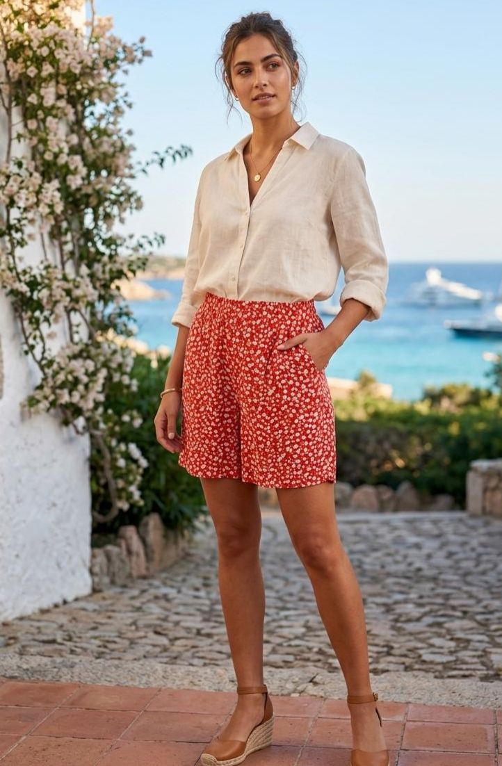 bermuda donna fiori