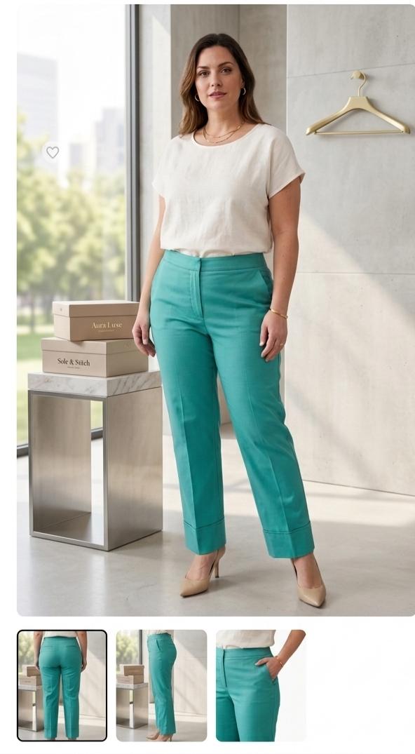 pantaloni donna con risvolto