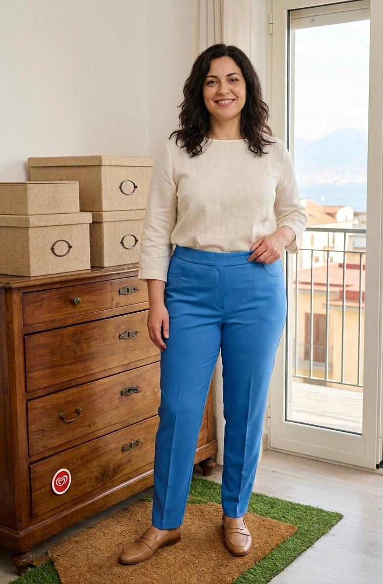 pantalone lungo donna azzurro