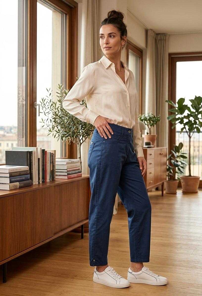 Emanuela costa pantalone donna in cotone