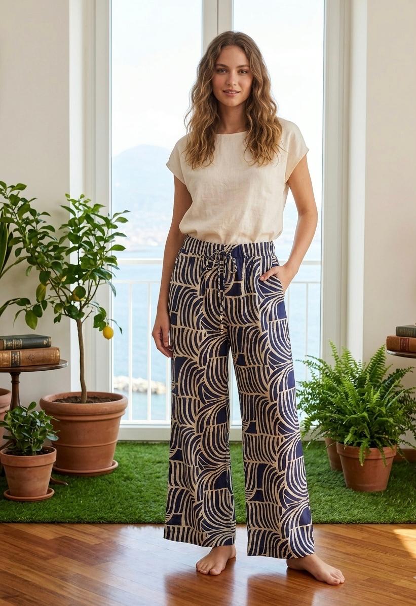 pantalone donna fantasia