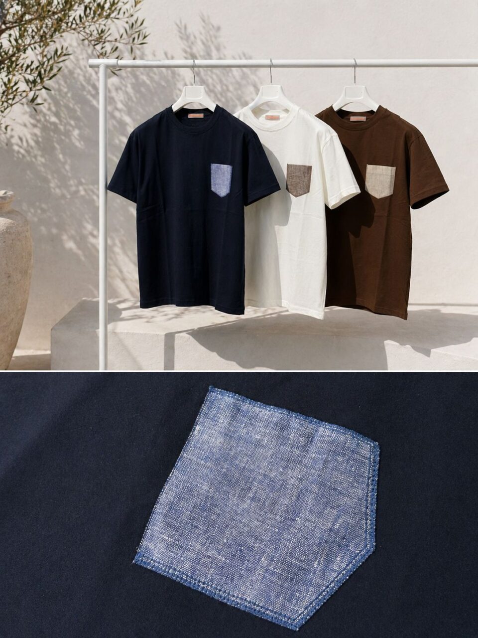 T-SHIRT uomo cotone con taschino